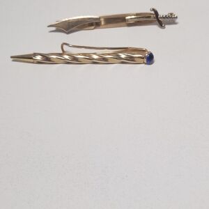 Vintage Lot 2 Men's Tie Clips Anson Pencil Tie Bar &  Sword Novelty...